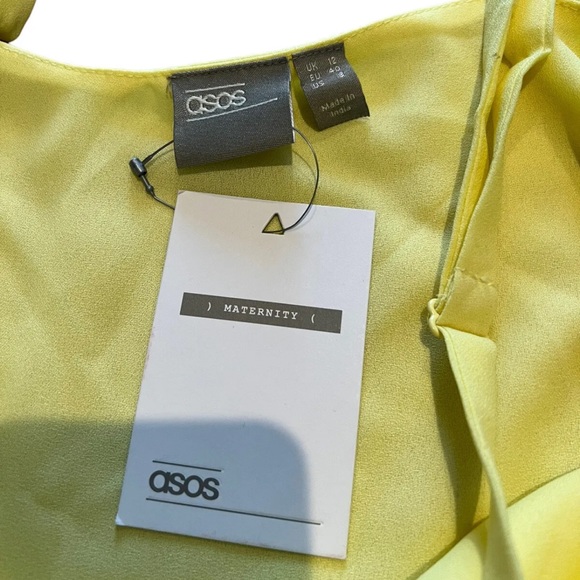 NWT ASOS Maternity Eco Swing Double Layer Cami Pastel Yellow Tank Top Size 12 - Picture 6 of 11